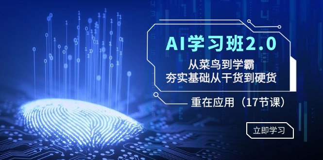AI学习班2.0：17节课程，从基础到应用，助你成为学霸-网赚项目资源库