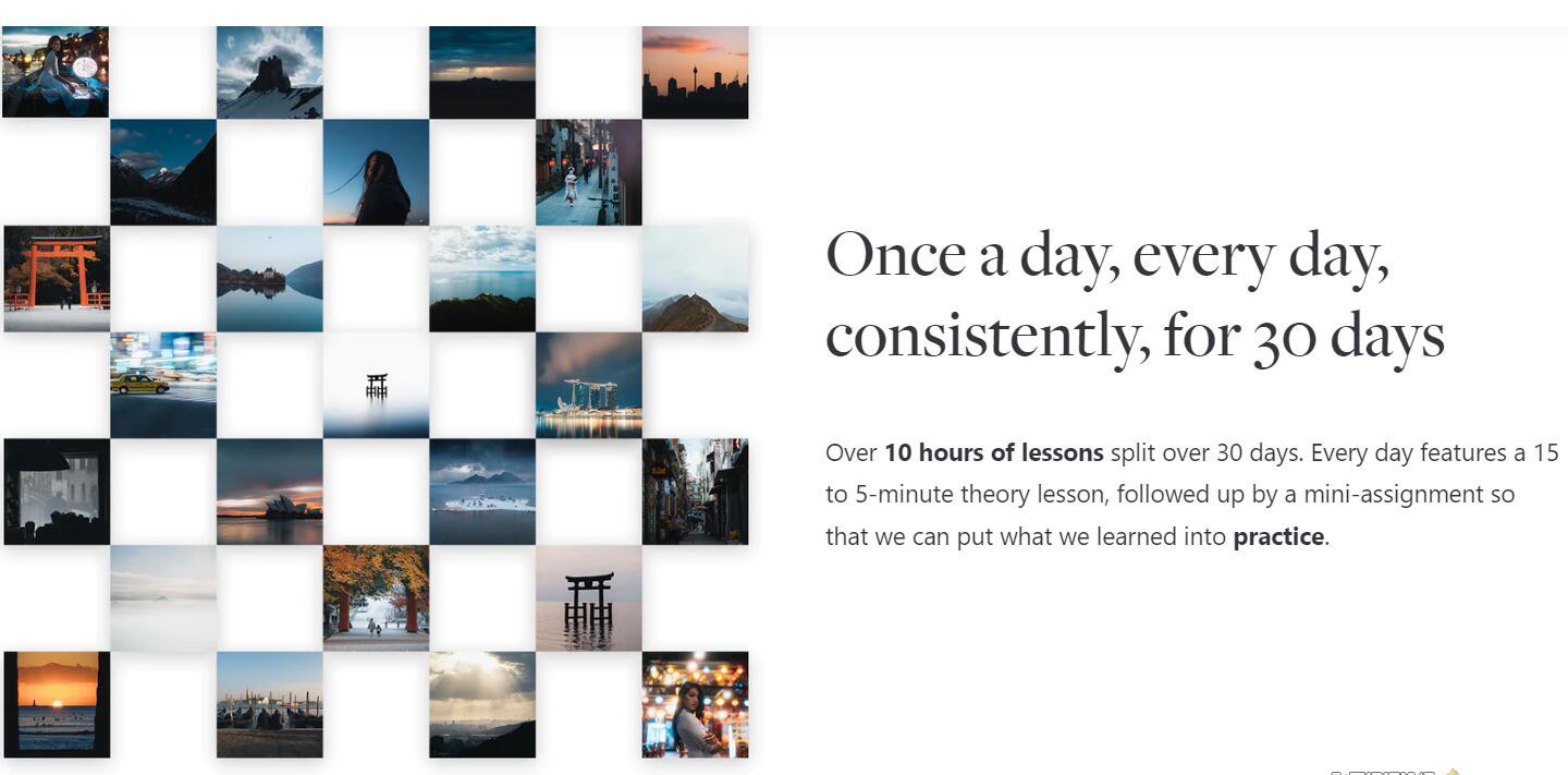 Pat Kay的30天摄影基础速成课程：中英字幕，30节视频教程-网赚项目资源库