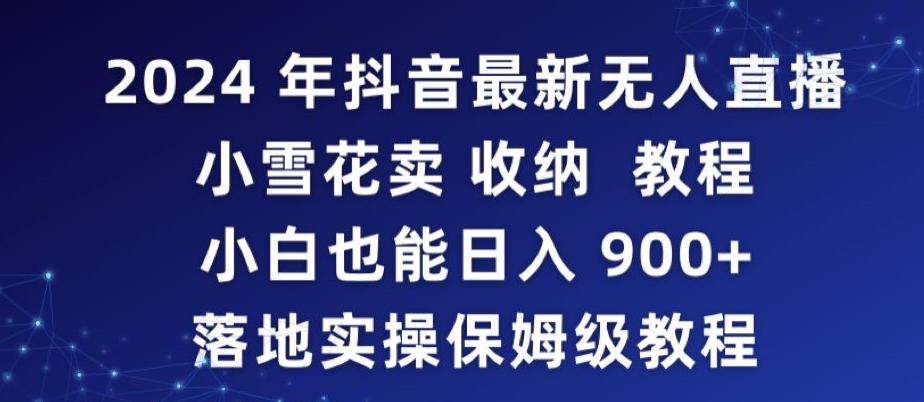 2024年抖音无人直播小雪花卖收纳教程，小白日入900+实操保姆级教程-网赚项目资源库