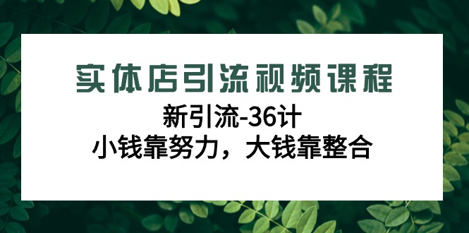 实体店引流视频课程：新36计，小钱靠努力，大钱靠整合（48节）-网赚项目资源库