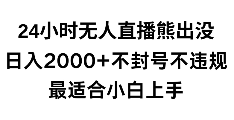 快手24小时无人直播熊出没，日入2000+，小白上手保姆式教学-网赚项目资源库