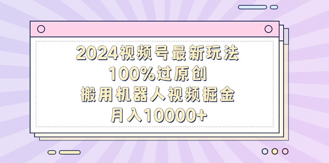 2024年视频号高效盈利策略：100%原创内容，利用机器人视频月入过万-网赚项目资源库