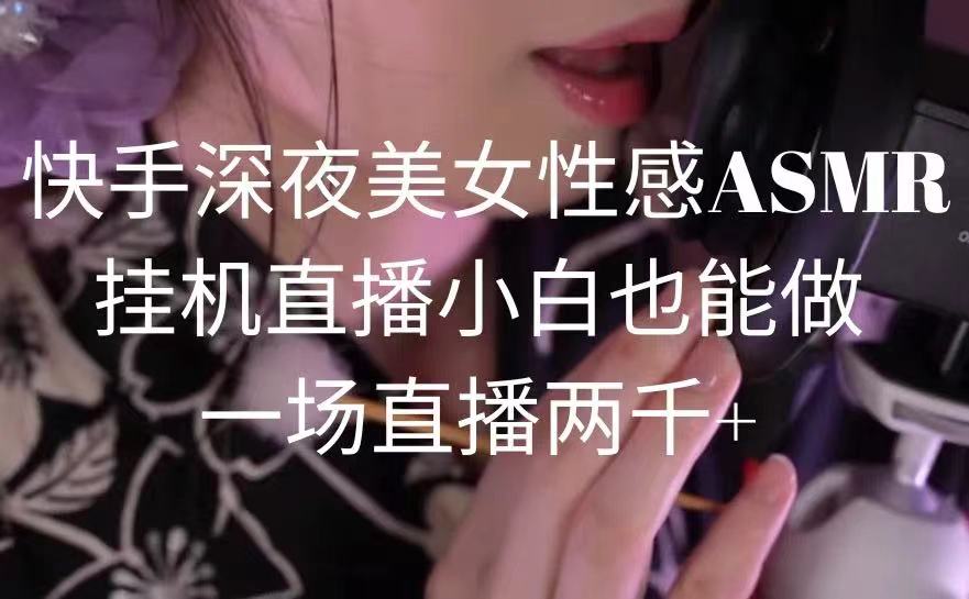 快手深夜美女ASMR直播，小白也能轻松上手，单场收入破千-网赚项目资源库