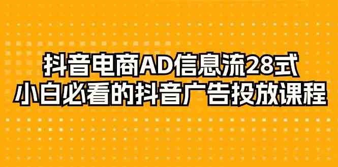 抖音电商广告投放课程：28种策略，小白必学（共29节）-网赚项目资源库