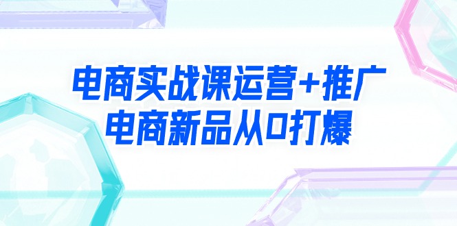 电商实战课程：运营与推广技巧，99节视频打造爆款新品-网赚项目资源库