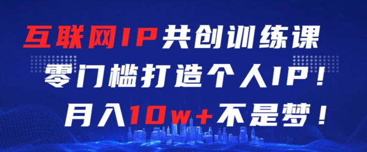 互联网IP共创训练课：零基础打造月入10万+个人IP-网赚项目资源库
