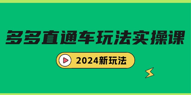 2024年新玩法：多多直通车实战课程（7节）-网赚项目资源库