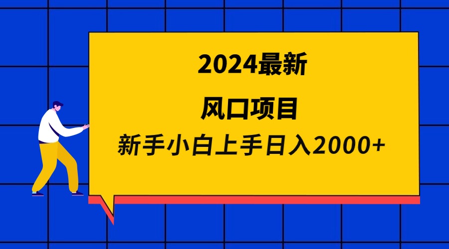 2024年热门创业项目，新手日入2000+-网赚项目资源库