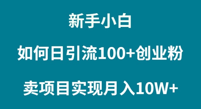 新手如何通过卖项目月入10万+-网赚项目资源库