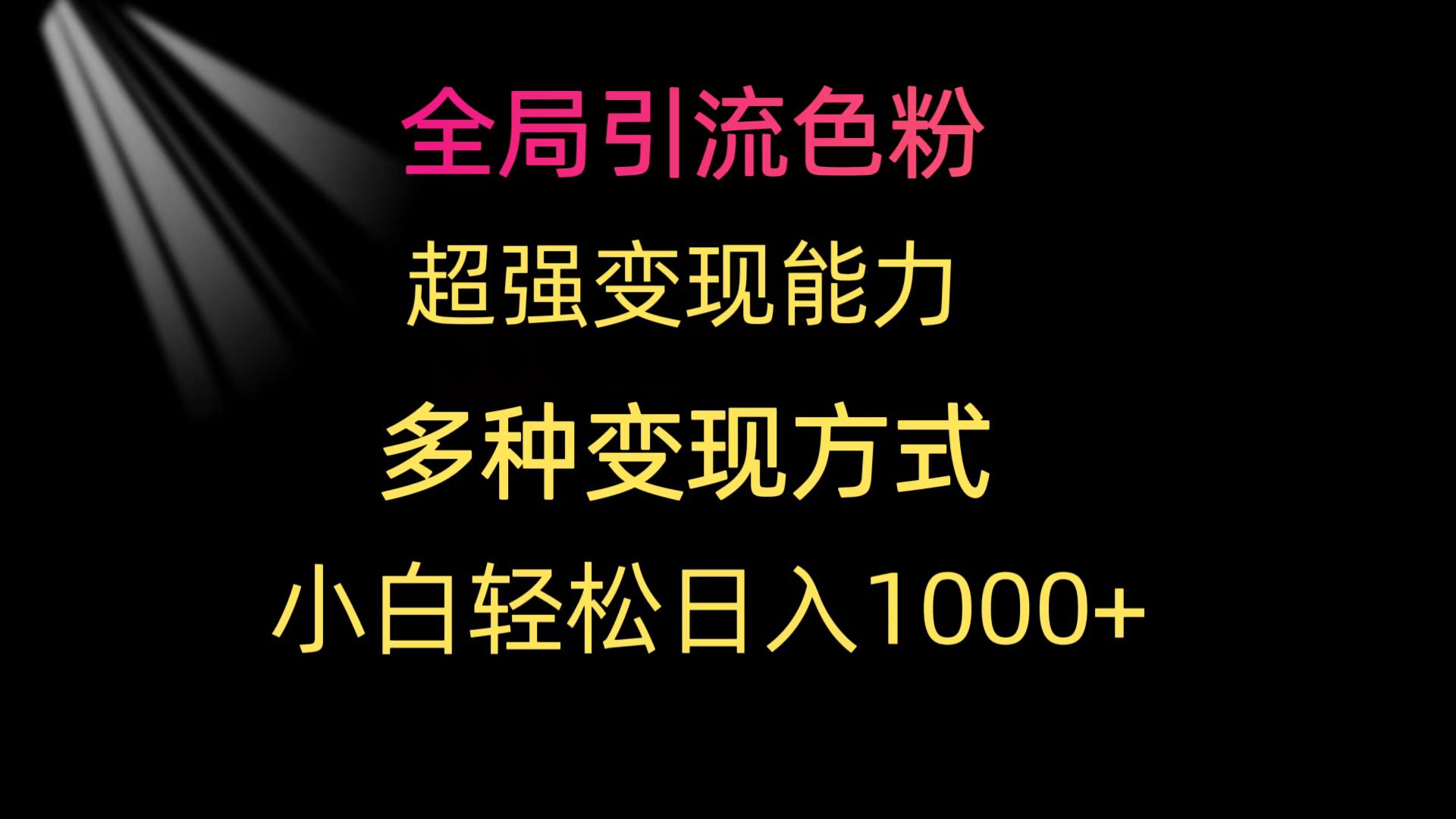 全局引流色粉：轻松实现日入1000+，多种变现方式助力小白-网赚项目资源库