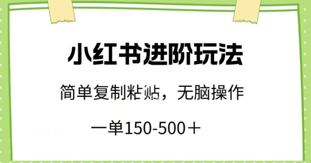 小红书高效盈利技巧：复制粘贴，小白也能轻松月入1500-5000+-网赚项目资源库