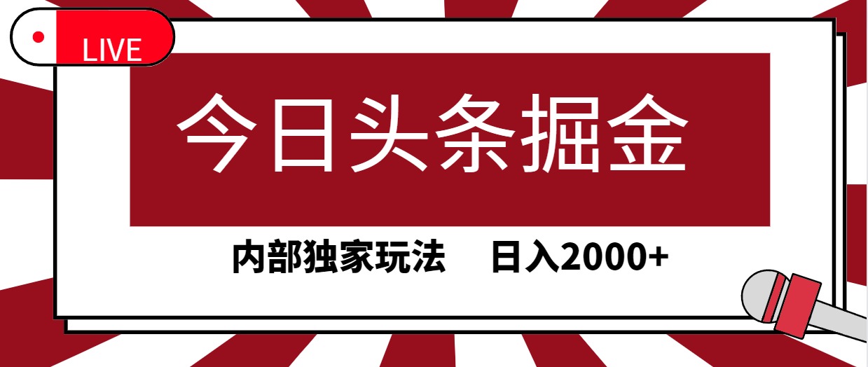 今日头条快速赚钱技巧：30秒生成一篇，日入2000+的独家秘诀-网赚项目资源库