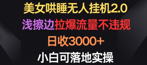 美女哄睡无人挂机2.0：日收3000+，小白可实操-网赚项目资源库