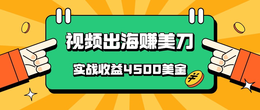 国内爆款视频出海攻略：4500美金收益，批量搬运无脑操作，新手也能轻松上手-网赚项目资源库