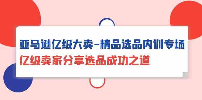 亚马逊亿级大卖精品选品内训专场：揭秘成功选品的秘诀-网赚项目资源库