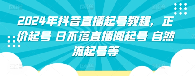 2024年抖音直播起号技巧：日不落直播间、自然流量起号教程-网赚项目资源库