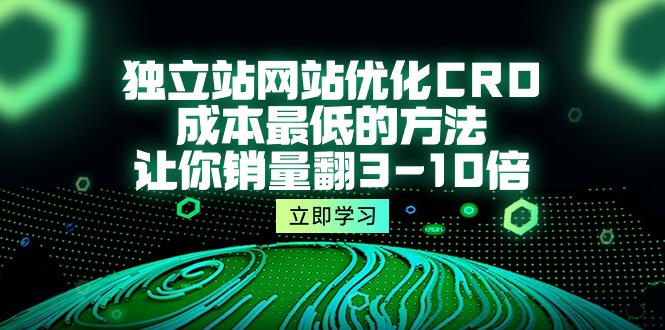 独立站网站优化CRO，成本最低方法，销量翻3-10倍（5节课）-网赚项目资源库