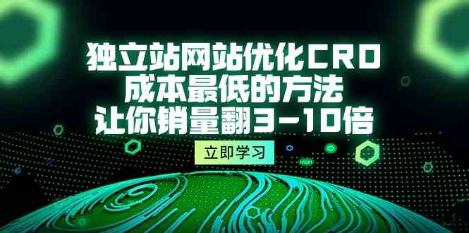独立站网站优化CRO，成本最低方法，销量翻3-10倍（5节课）-网赚项目资源库