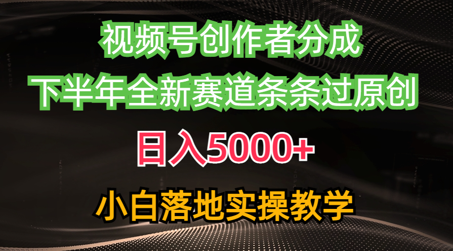 视频号创作者收入新策略：日入5000+，下半年原创内容轻松过审-网赚项目资源库