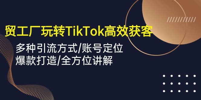 外贸工厂TikTok高效获客策略：引流技巧、账号定位与爆款打造详解-网赚项目资源库