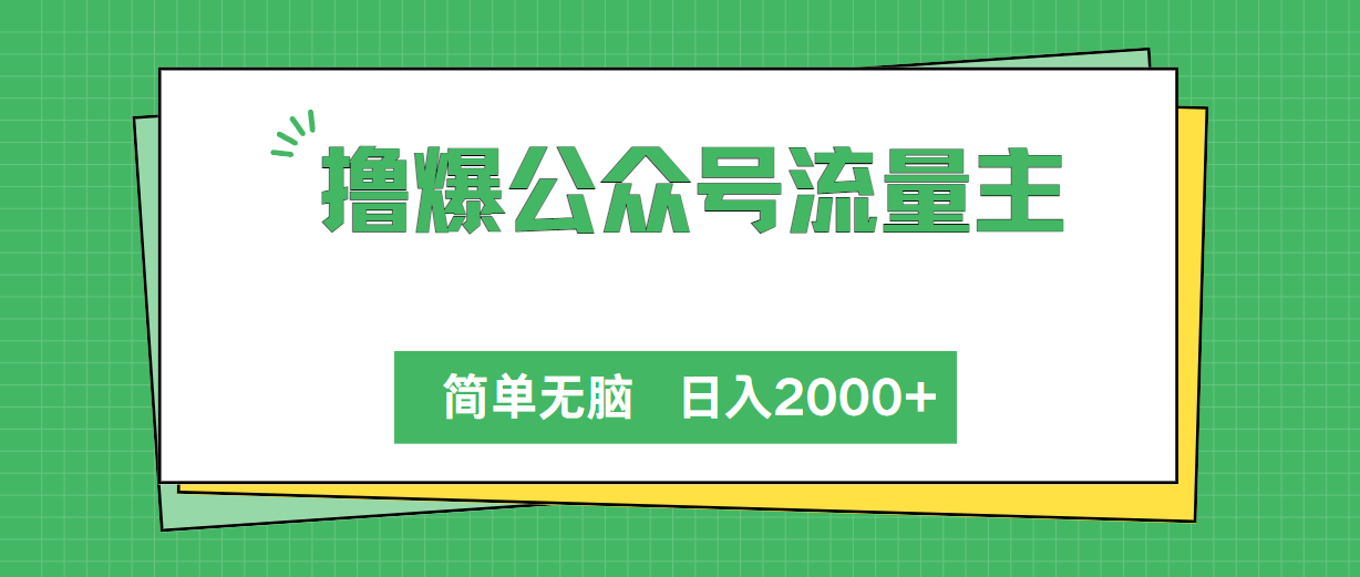 揭秘公众号流量变现技巧，单日收益破2000+-网赚项目资源库