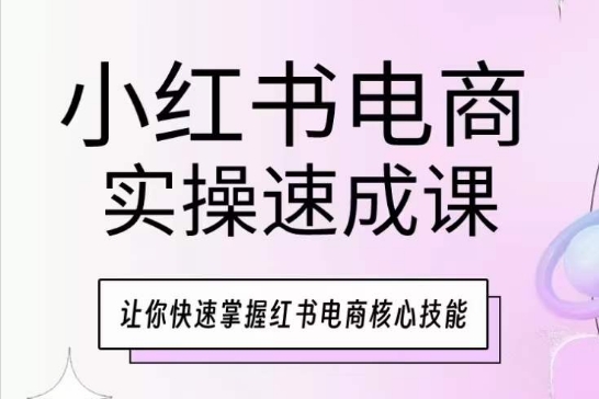 小红书电商速成课：掌握红书电商核心技能，快速提升实操能力-网赚项目资源库