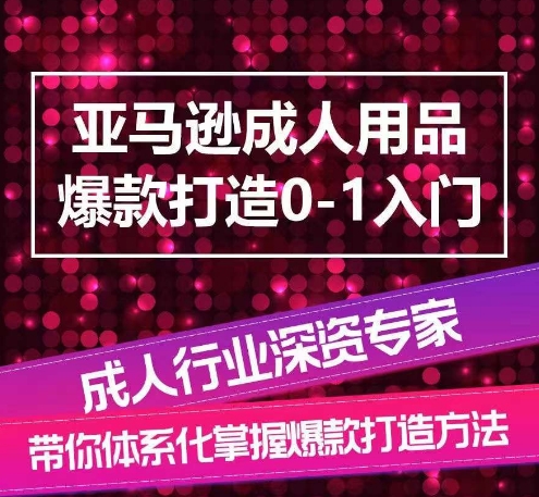 亚马逊成人用品爆款打造：0-1入门指南，系统化讲解-网赚项目资源库