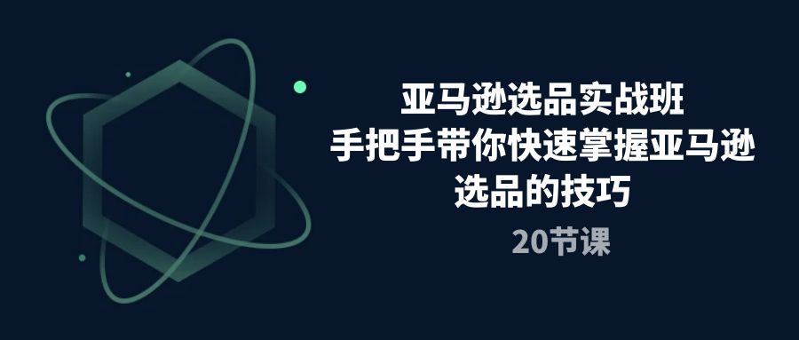亚马逊选品实战班:20课时手把手教你快速掌握选品技巧-网赚项目资源库