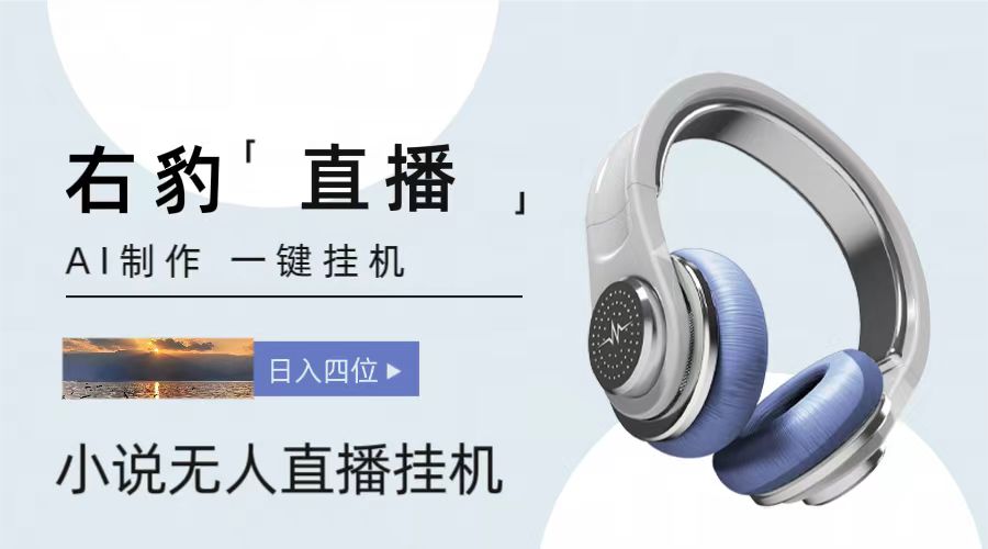 右豹小说无人直播挂机项目，月入1000+收益稳定-网赚项目资源库