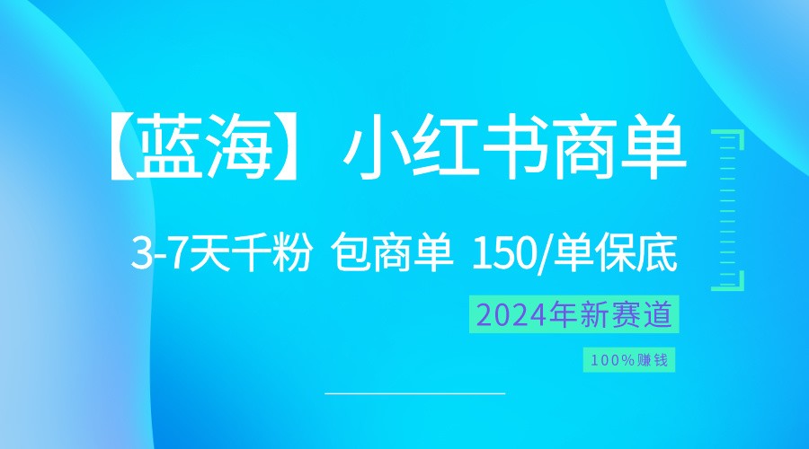 2024年蓝海项目:小红书商单,快速增粉,高收益,确保盈利-网赚项目资源库