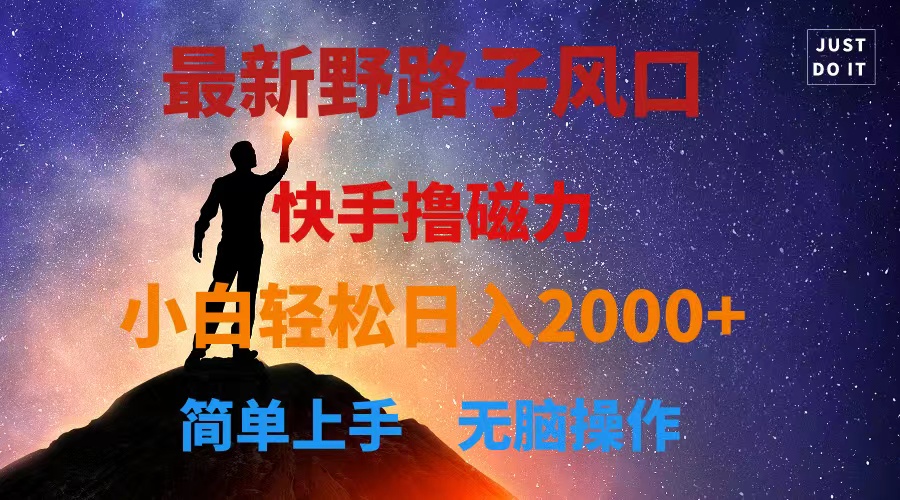 快手最新赚钱方法：简单操作日赚2000+，无脑撸磁力-网赚项目资源库