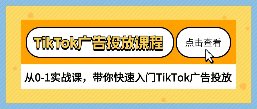 TikTok广告投放实战课程：30课时，从零到一快速入门-网赚项目资源库
