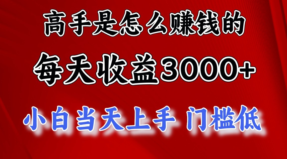 揭秘高手日赚3000+的闷声发财项目，普通人难以理解-网赚项目资源库