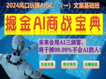 AI商战宝典初级班：实战实操，现学现用，超值玩赚-网赚项目资源库