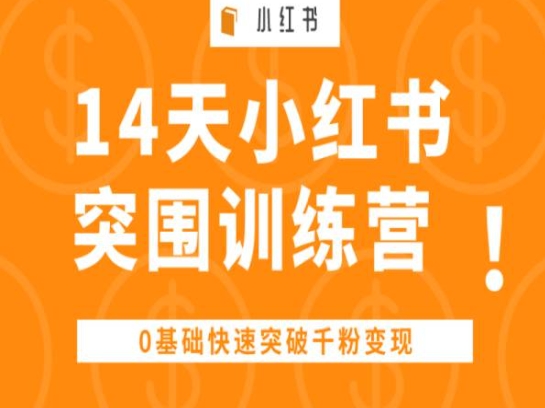 14天小红书快速突破训练营：0基础变现秘籍-网赚项目资源库
