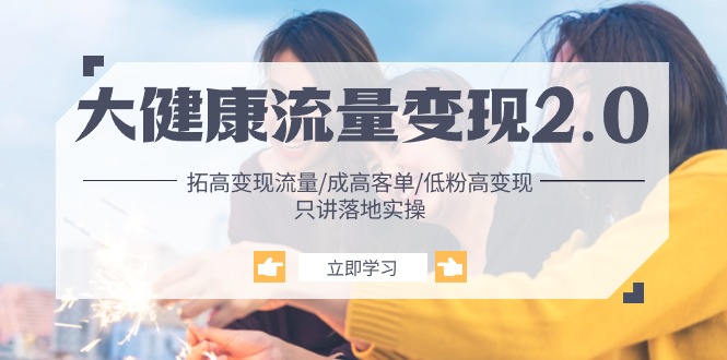 大健康领域流量变现2.0:高效引流、高客单价、低粉丝高收益,实战落地策略-网赚项目资源库