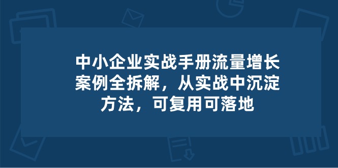 中小企业流量增长实操手册：案例拆解与方法沉淀，实用可复用-网赚项目资源库