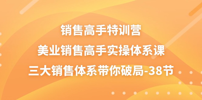 美业销售高手实操体系课：38节课程，三大销售体系助你突破瓶颈-网赚项目资源库