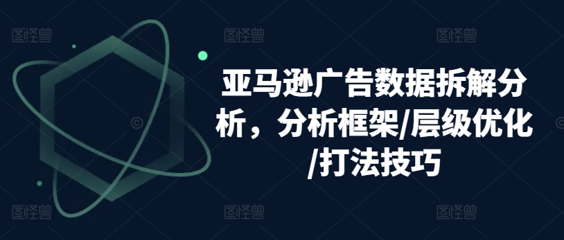 亚马逊广告数据深度解析:框架、层级优化与策略技巧-网赚项目资源库