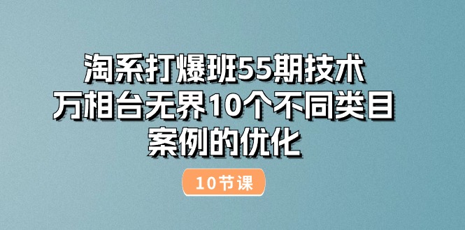 淘系打爆班55期技术：万相台无界10个不同类目案例的优化（10节）-网赚项目资源库
