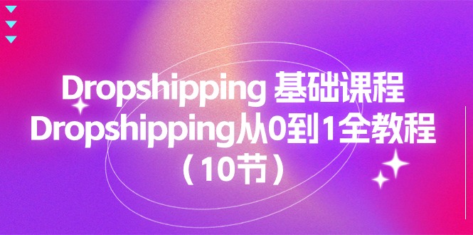 Dropshipping基础课程：10节全面教程，从零到一掌握Dropshipping-网赚项目资源库