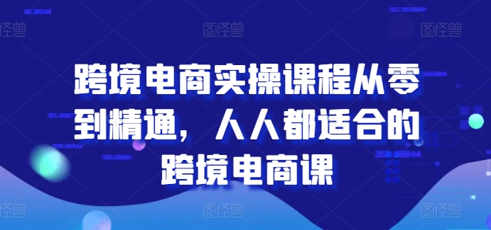 跨境电商实操课程：从零到精通，适合所有人的电商学习资源-网赚项目资源库