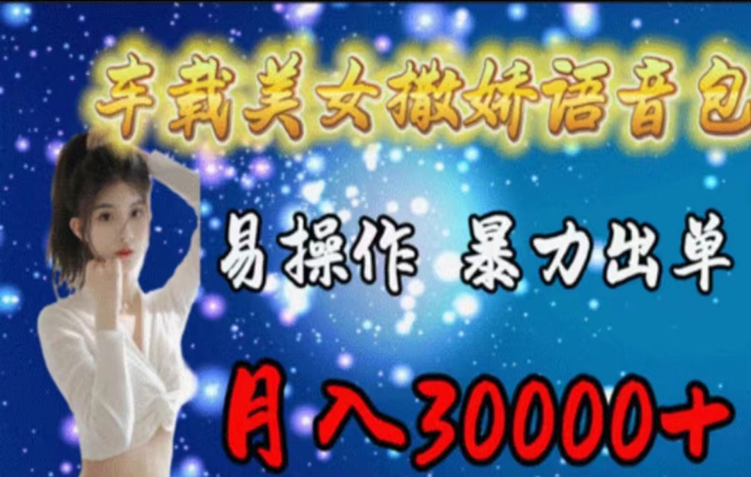 车载美女撒娇语音包，轻松执行月入3000+，小白课程实操指南-网赚项目资源库