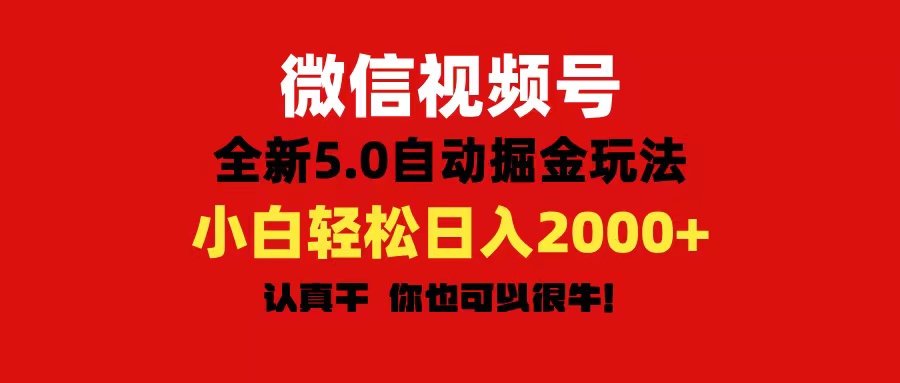 微信视频号变现攻略：5.0版本自动盈利技巧，日赚2000+轻松实现-网赚项目资源库
