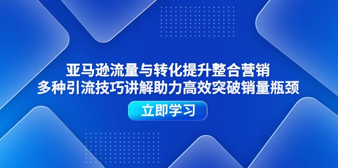 亚马逊流量与转化提升：整合营销策略及引流技巧，助力突破销量瓶颈-网赚项目资源库