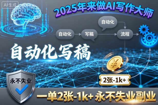 2025年AI写作大师：自动化写稿，月入过万，副业新选择-网赚项目资源库