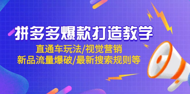 拼多多爆款打造教程：直通车技巧、视觉营销策略、新品流量提升及最新搜索规则解析-网赚项目资源库