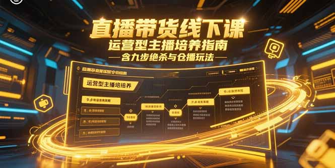 直播带货线下课程：运营型主播培养指南，九步绝杀与仓播玩法-网赚项目资源库
