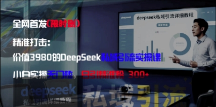 价值3980的DeepSeek私域引流实操课，小白无门槛日引精准粉300+-网赚项目资源库