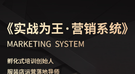 《实战为王-营销系统》老杨·服装老板必修课：业绩被动式增长-网赚项目资源库